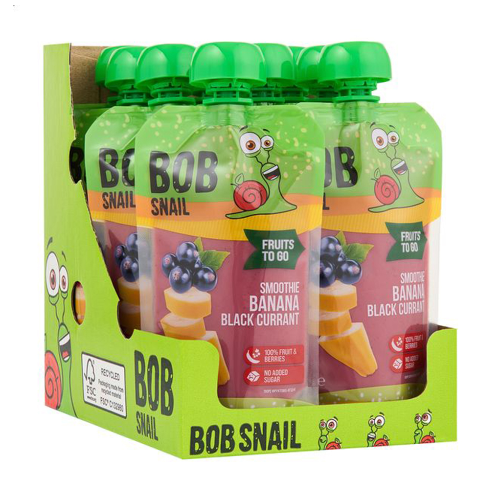 

Уцінка! Смузі Bob Snail Банан-чорна смородина, 10*120 г
