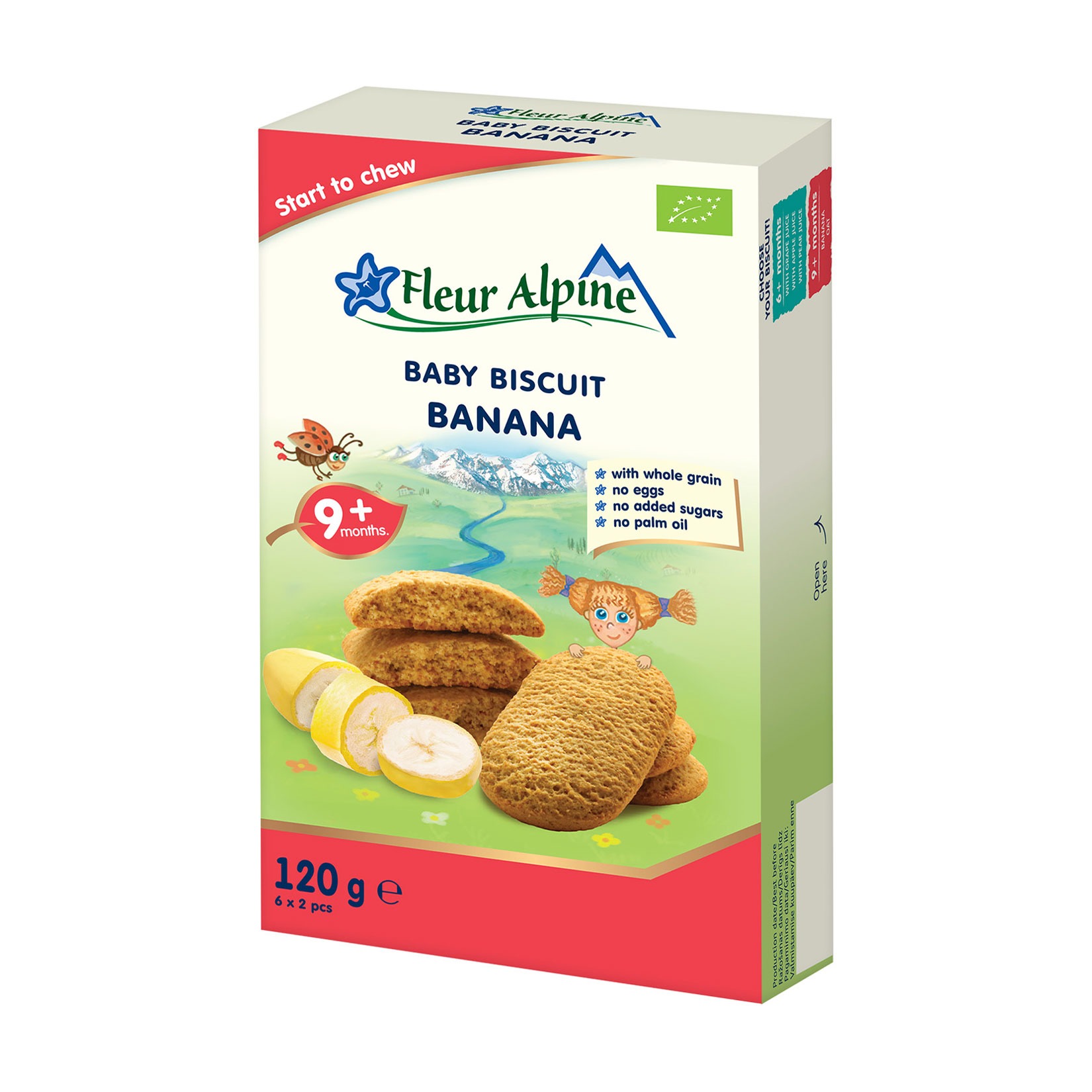 

Уцінка! Дитяче печиво Fleur Alpine Organic Banana Бананове, від 9 місяців, 120 г