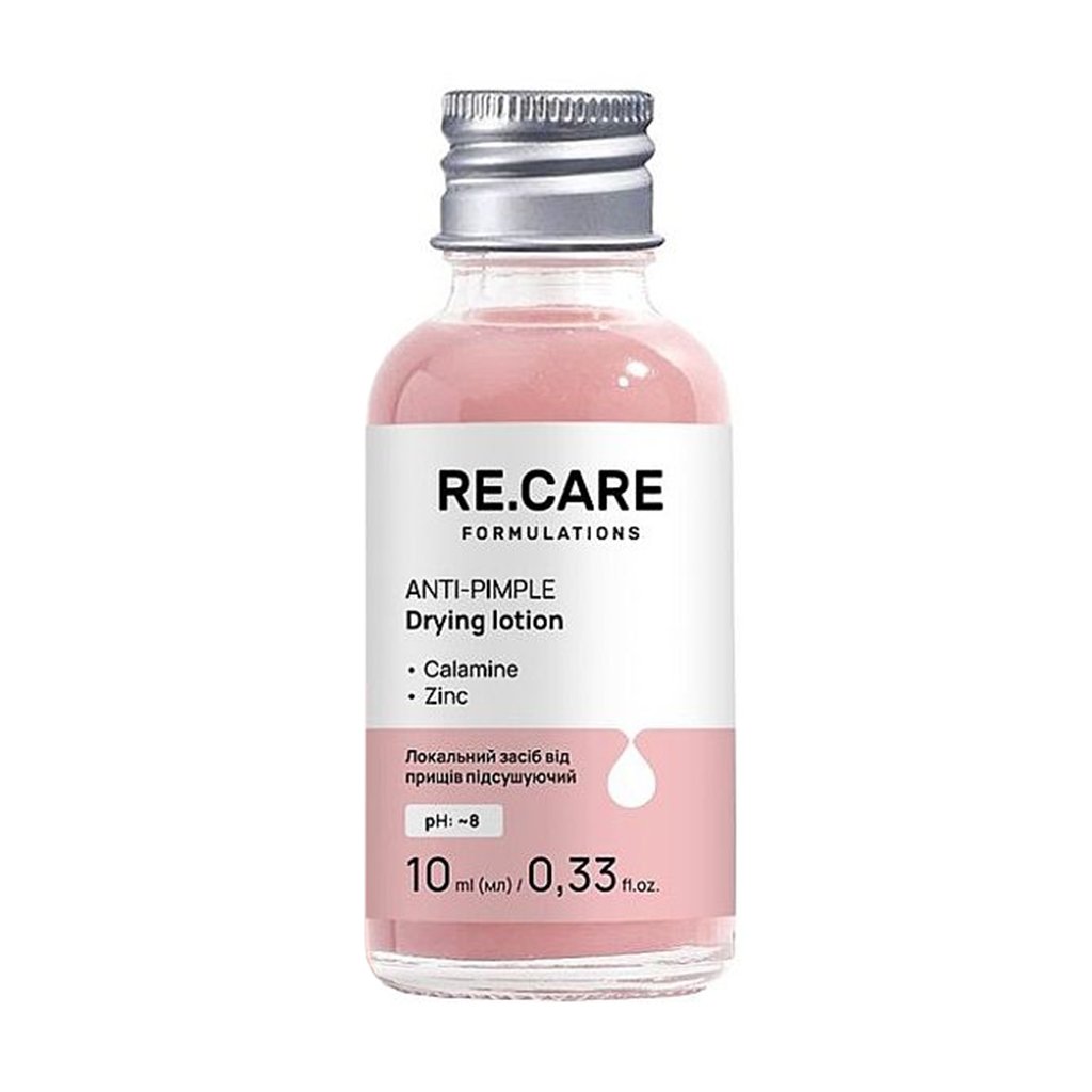 

Уцінка! Підсушувальний локальний засіб для обличчя Re.Care Anti-Pimple Drying Lotion від прищів, з каламіном та цинком, 10 мл