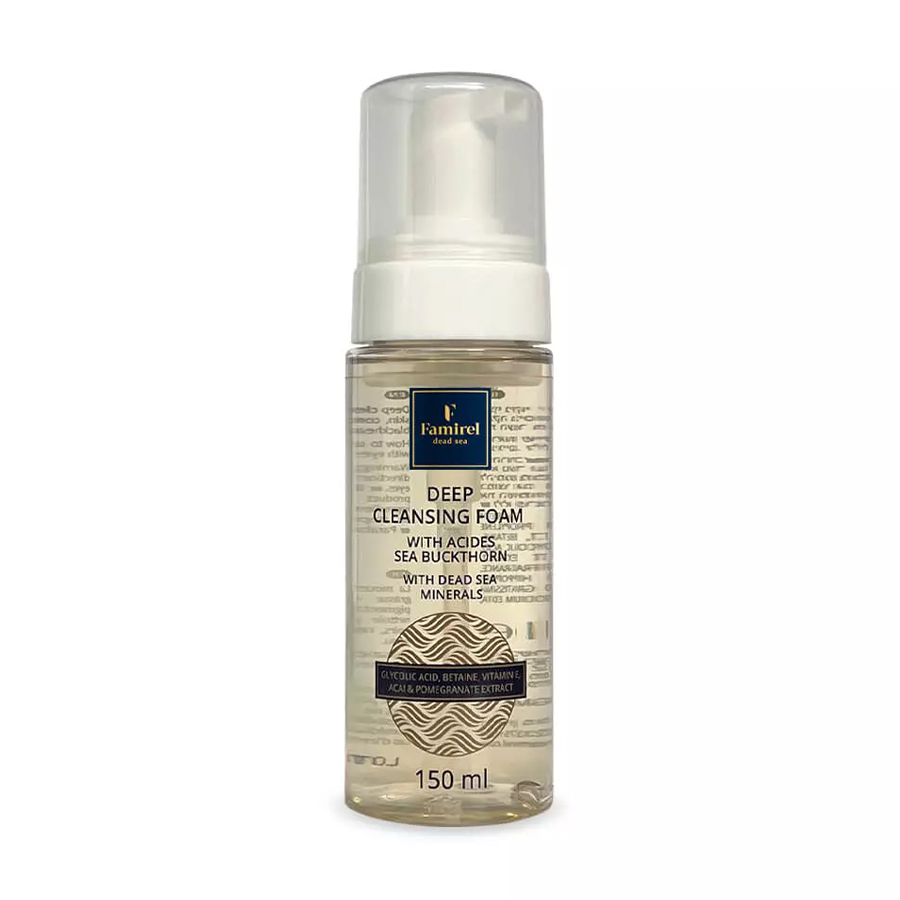 

Уцінка! Пінка для глибокого очищення обличчя Famirel Deep Cleansing Foam з кислотами та экстрактом обліпихи, 150 мл