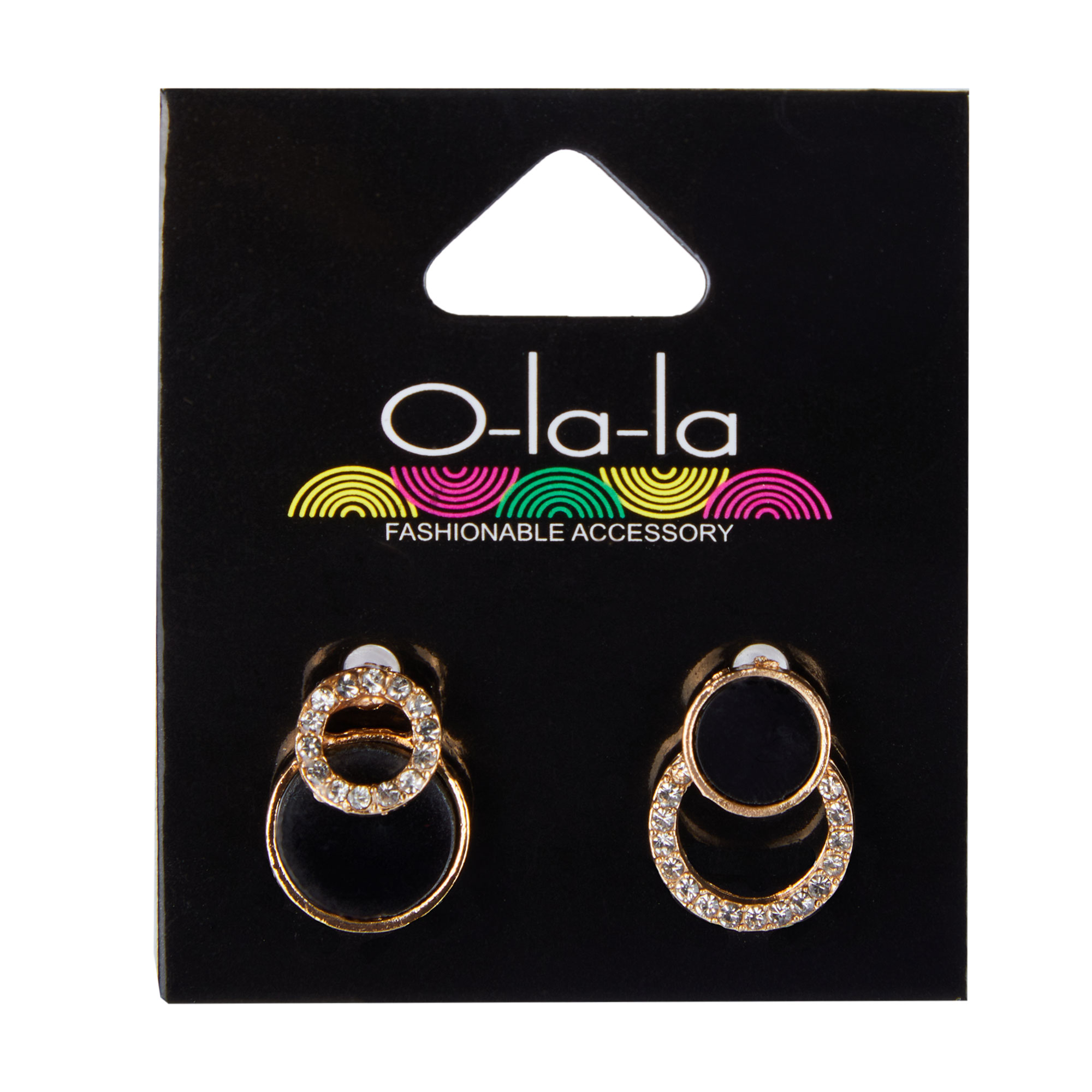 

Сережки O-la-la колір золото, чорні, 1 пара (23H698)