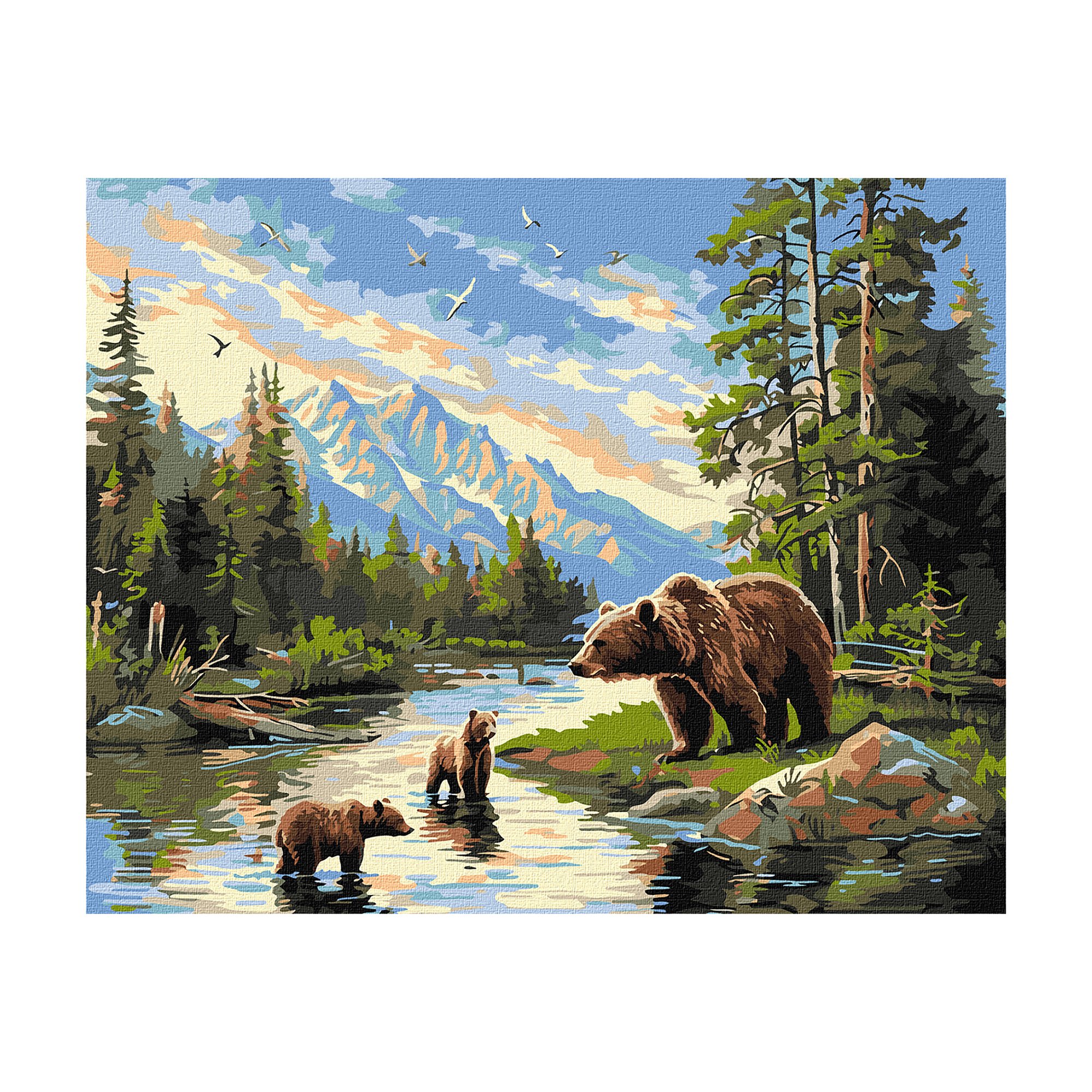 

Картина за номерами Ideyka Ведмедиця і ведмежата, 40*50 см (KHO6630)