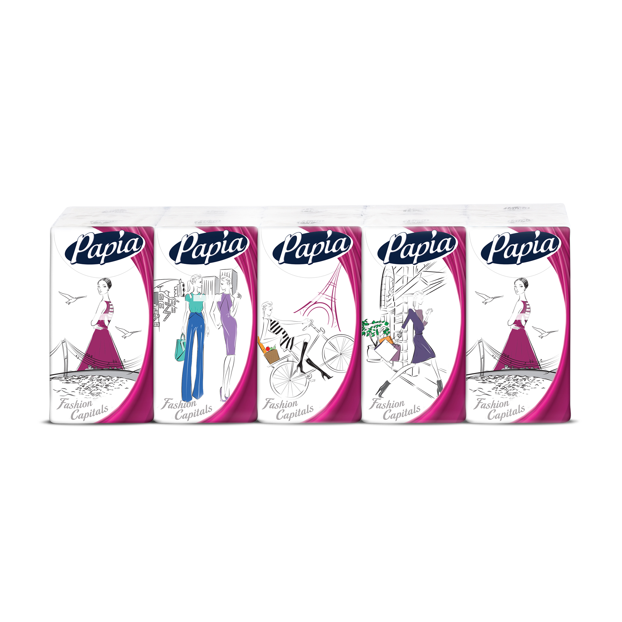 

Уцінка! Паперові носові хустинки Papia 4-шарові, 10*10 шт