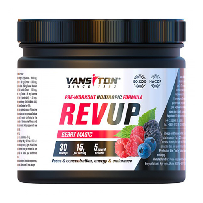 

Передтренувальний комплекс Vansiton Revup Магія ягід, 450 г