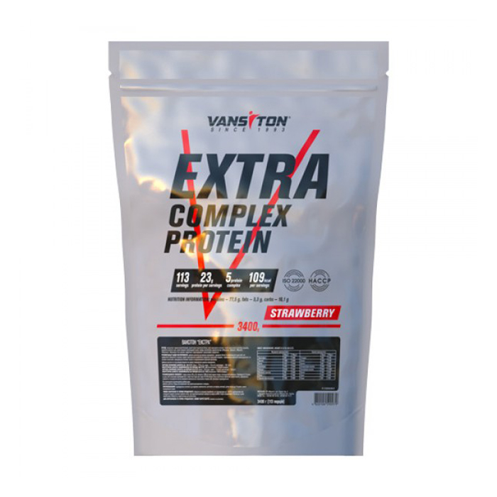 

Протеїн Vansiton Extra Complex Protein Полуниця, в порошку, 3.4 кг