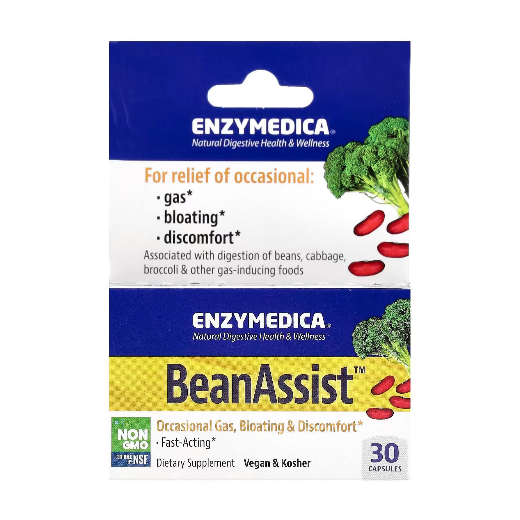 

Фермент для перетравлення складних вуглеводів Enzymedica BeanAssist, 30 капсул