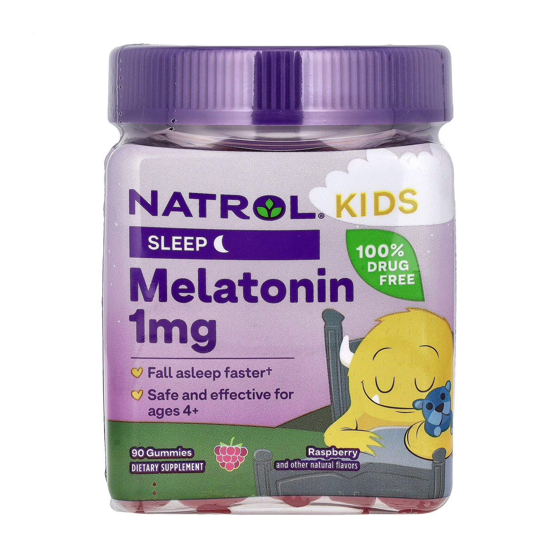 

Мелатонін для дітей Natrol Melatonin Sleep зі смаком ягід, 90 жувальних цукерок
