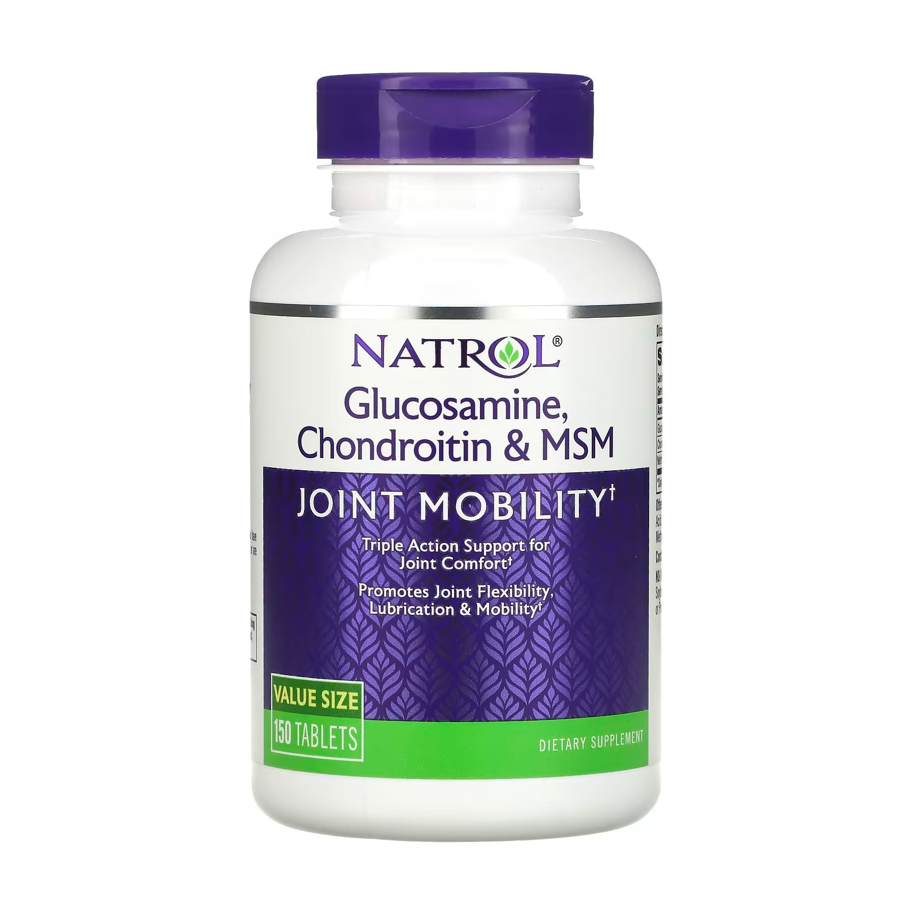 

Глюкозамін, хондроїтин та МСМ Natrol Glucosamine, Chondroitin & MSM, 150 таблеток