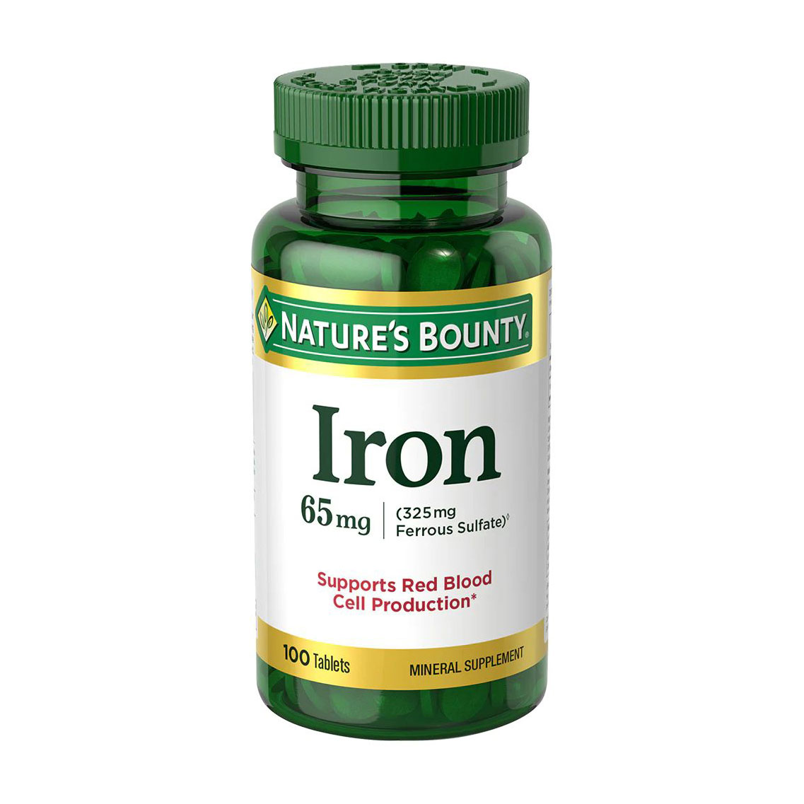 

Залізо Nature's Bounty Iron 65 мг, 100 таблеток