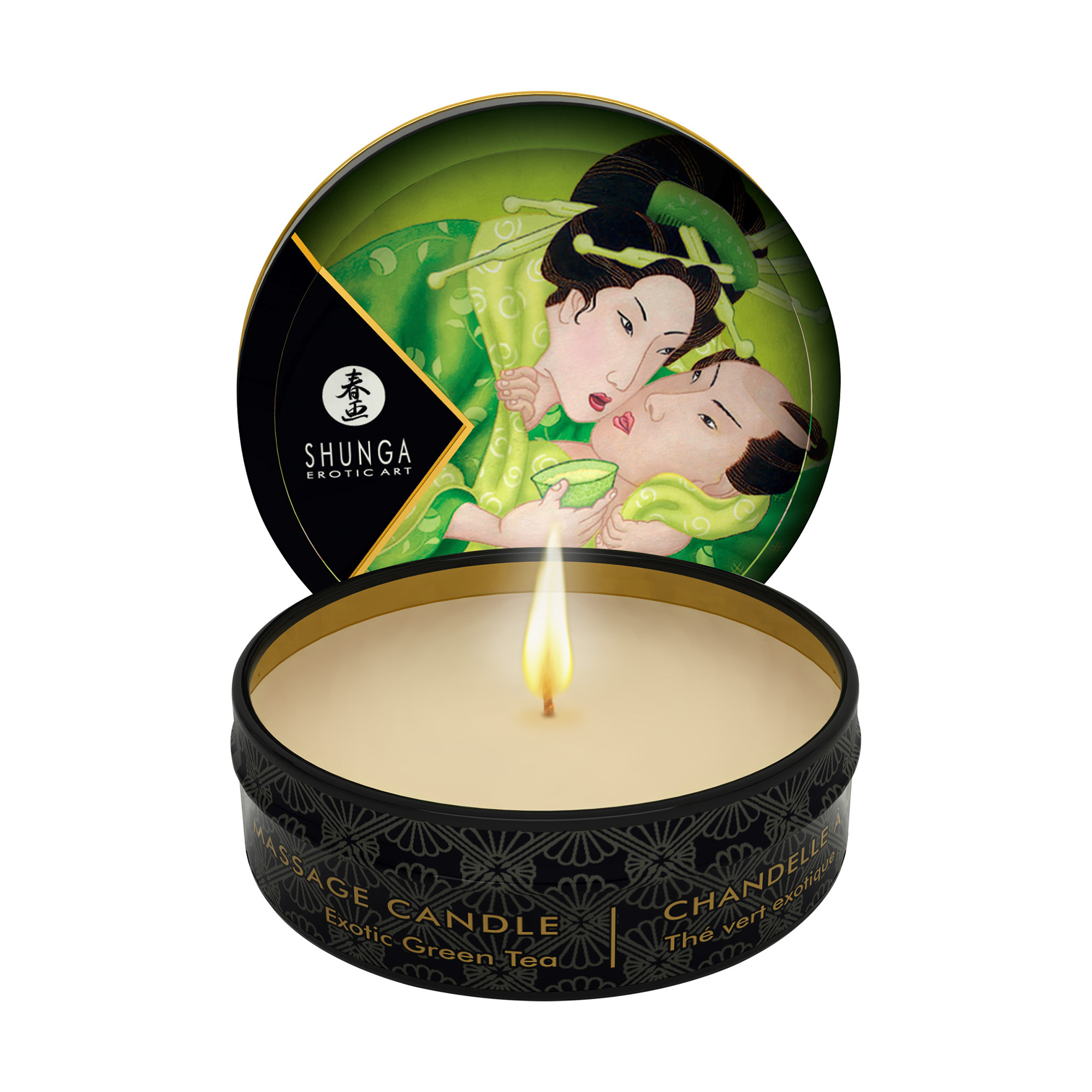 

Масажна свічка Shunga Massage Candle Exotic Green Tea з афродизіаками, 30 мл