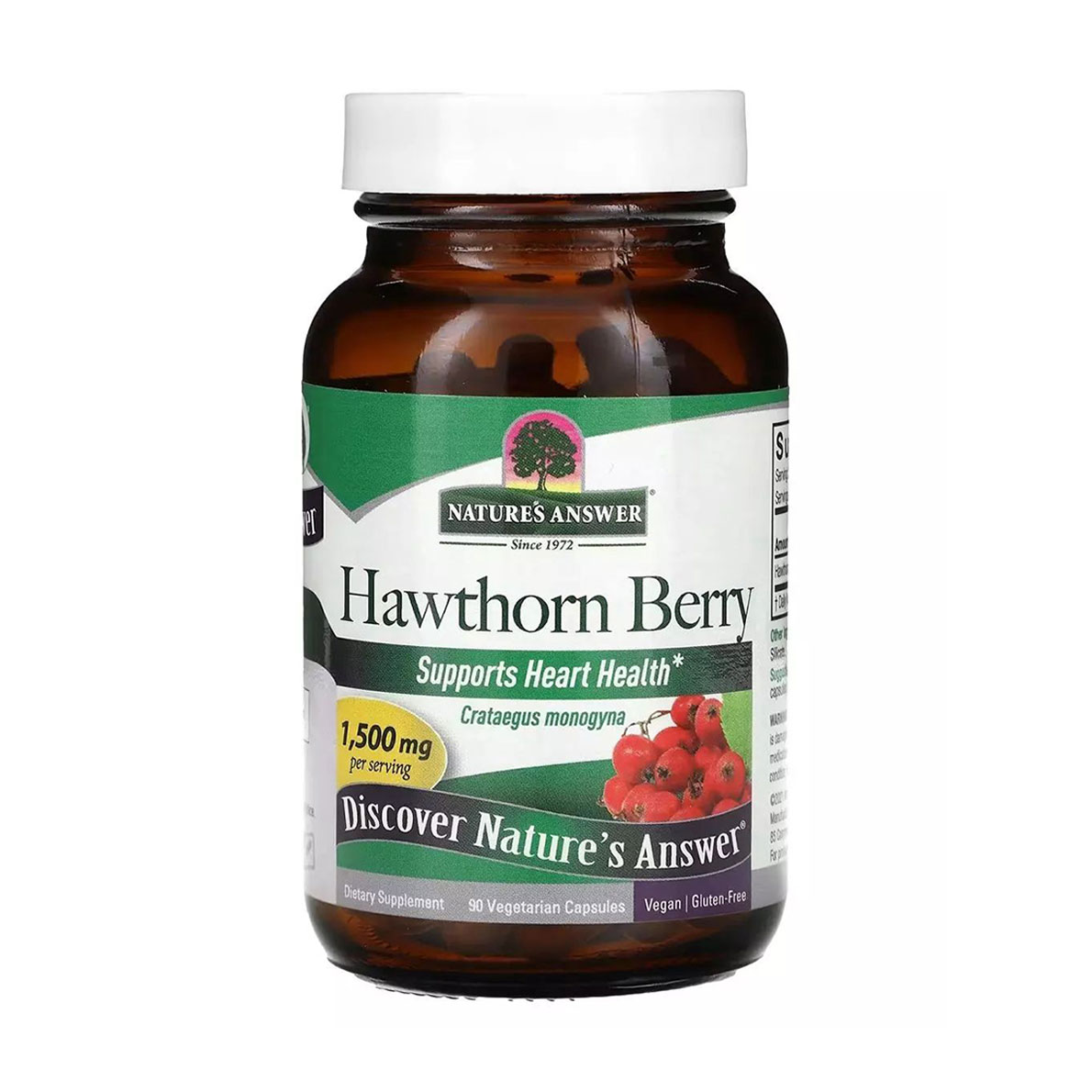 

Глід Nature's Answer Hawthorn Berry, 1500 мг, 90 вегетаріанських капсул