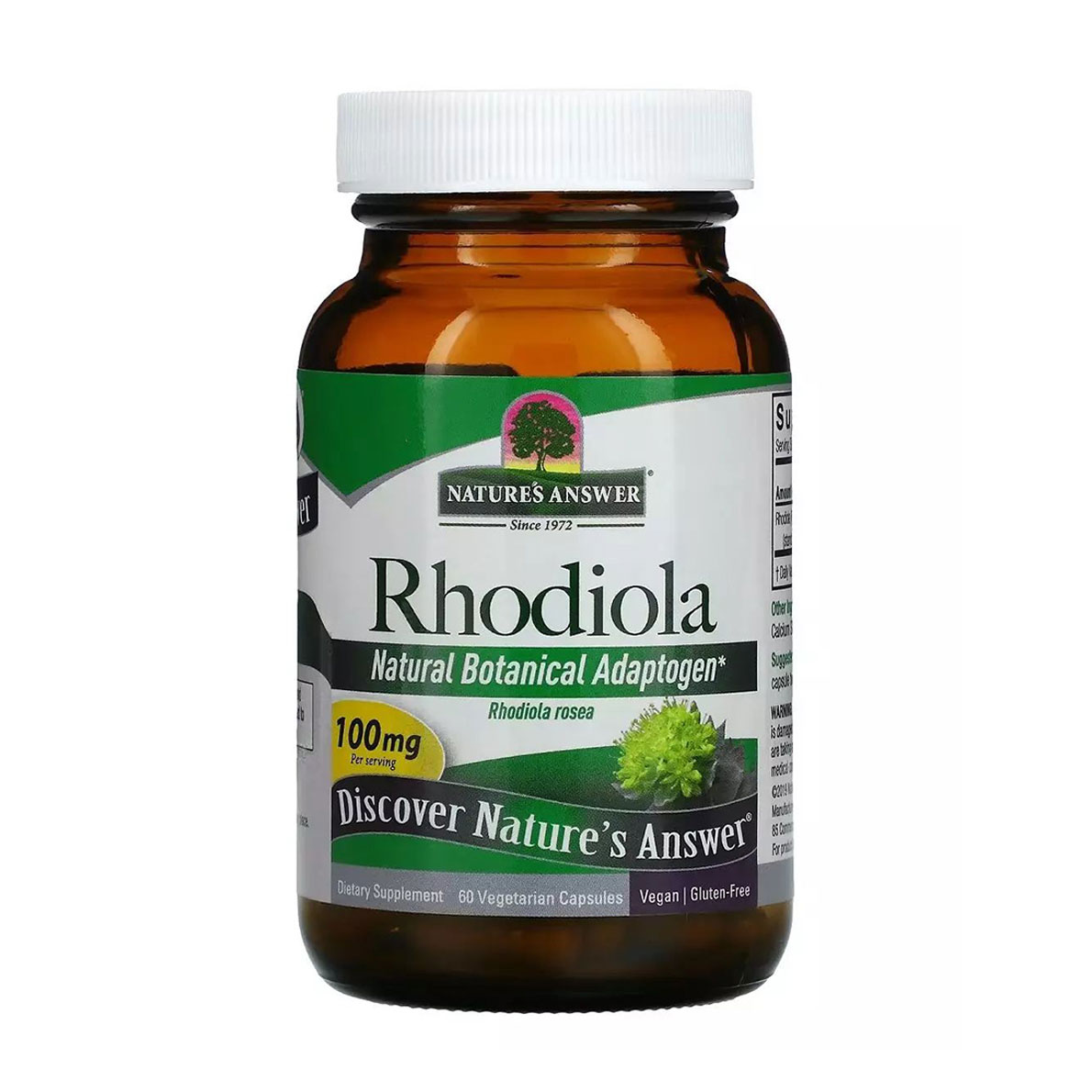

Родіола Nature's Answer Rhodiola, 100 мг, 60 вегетаріанських капсул