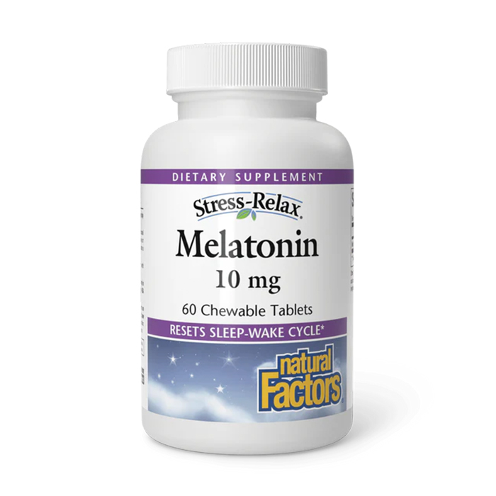 

Мелатонін Natural Factors Stress-Relax Melatonin 10 мг, 60 жувальних таблеток