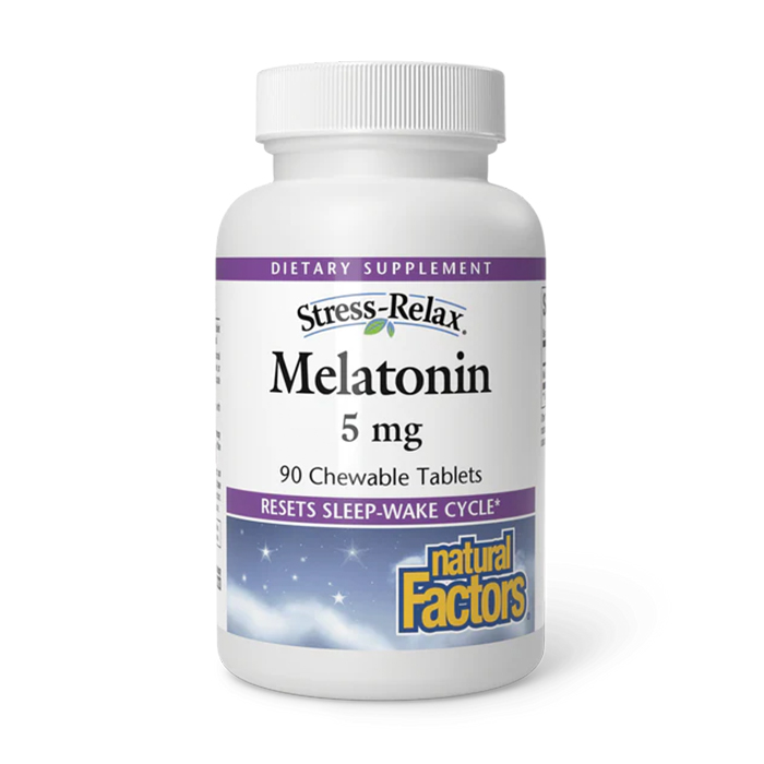 

Мелатонін Natural Factors Stress-Relax Melatonin 5 мг, 90 жувальних таблеток