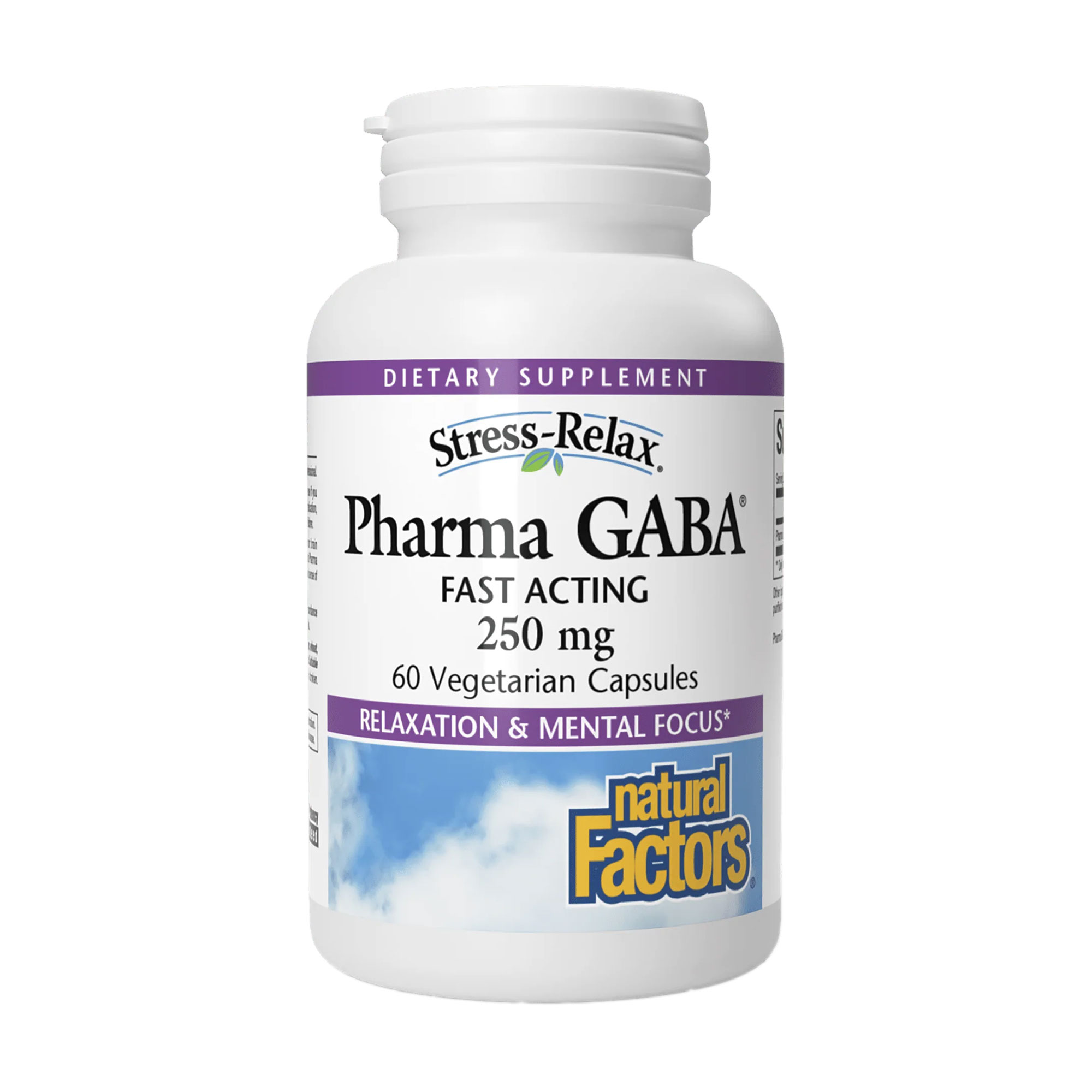 

Гама-аміномасляна кислота Natural Factors Stress-Relax, Pharma GABA 250 мг, 60 вегетаріанських капсул