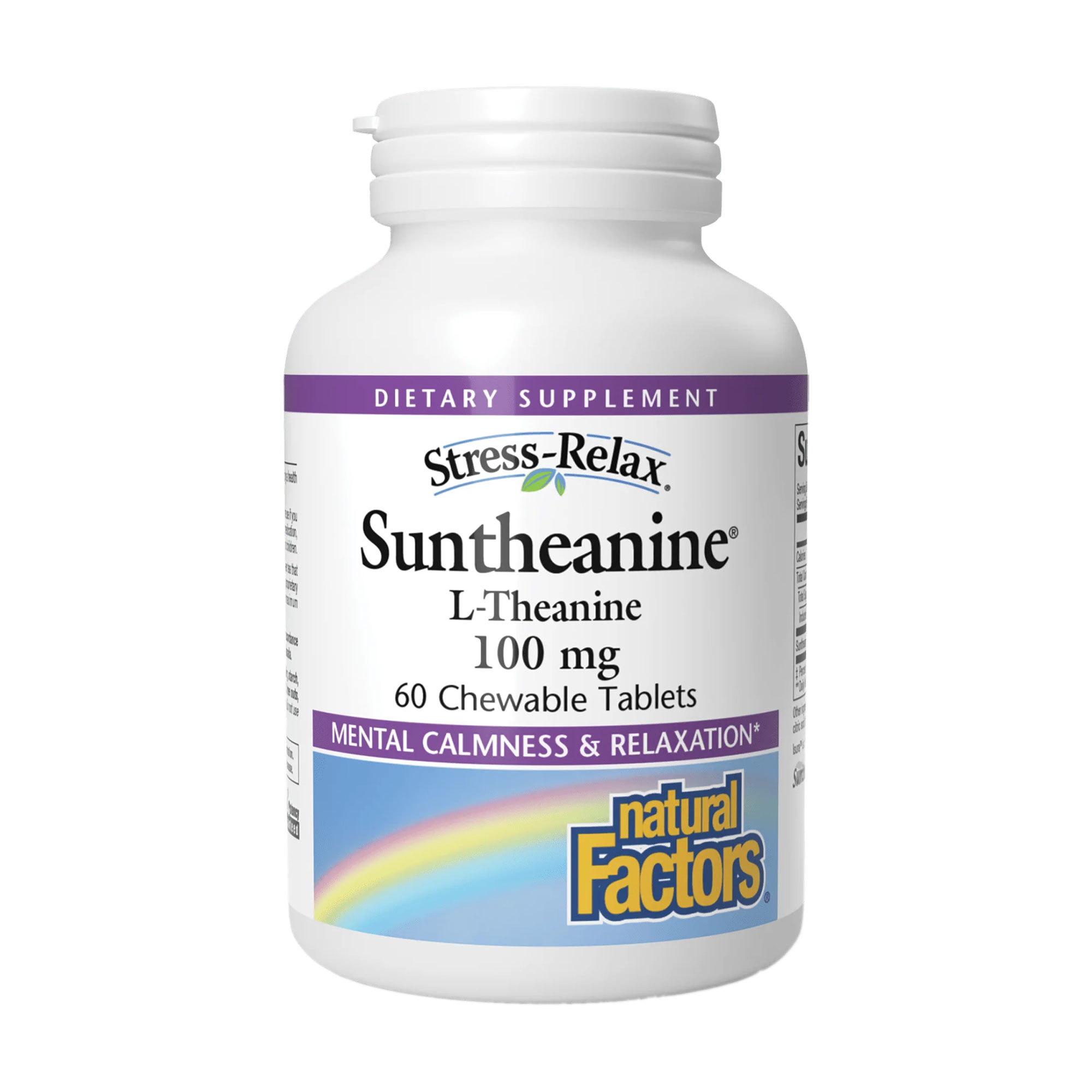 

L-теанін Natural Factors Stress-Relax Suntheanine L-Theanine 100 мг, 60 жувальних таблеток