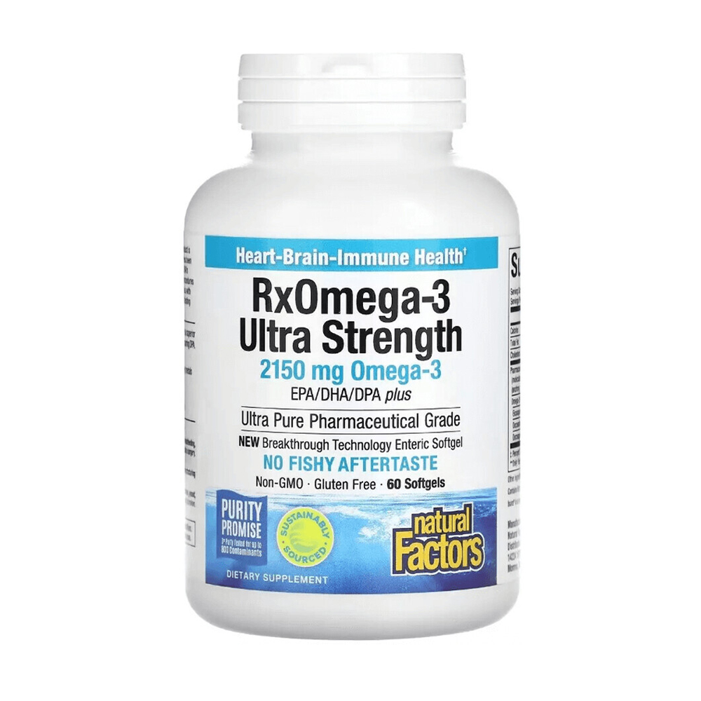 

Омега-3 ультра Natural Factors RxOmega-3 Ultra Strength 2150 мг, 60 гелевих капсул