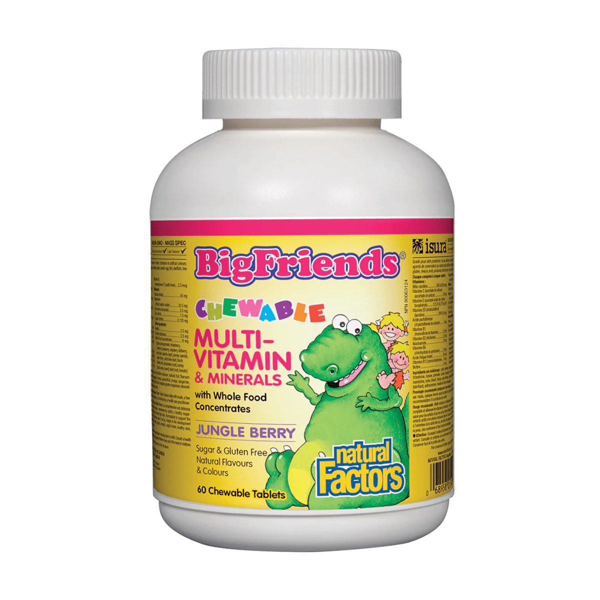 Мультивітаміни та мінерали для дітей Natural Factors Multi-Vitamin & Minerals зі смаком ягід, 60 жувальних таблеток