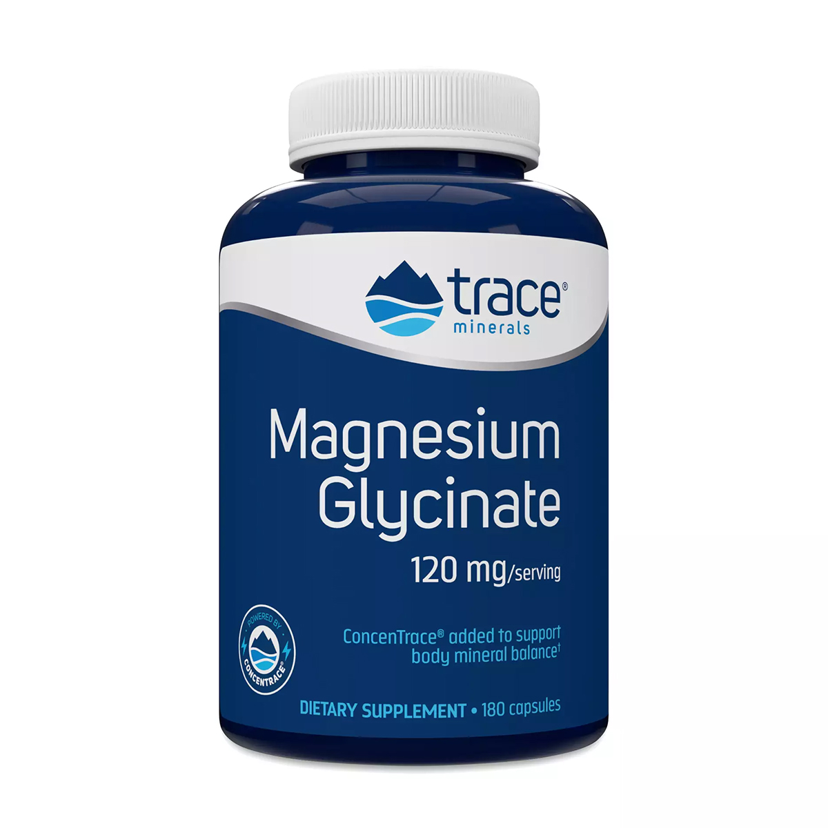 

Гліцинат магнію Trace Minerals Magnesium Glycinate 120 мг, 180 капсул