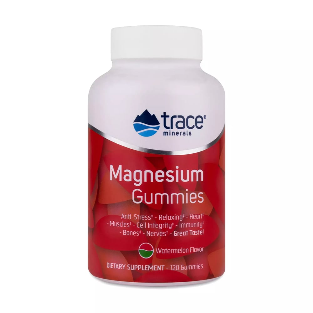

Магній Trace Minerals Magnesium Gummies зі смаком кавуна, 120 жувальних цукерок
