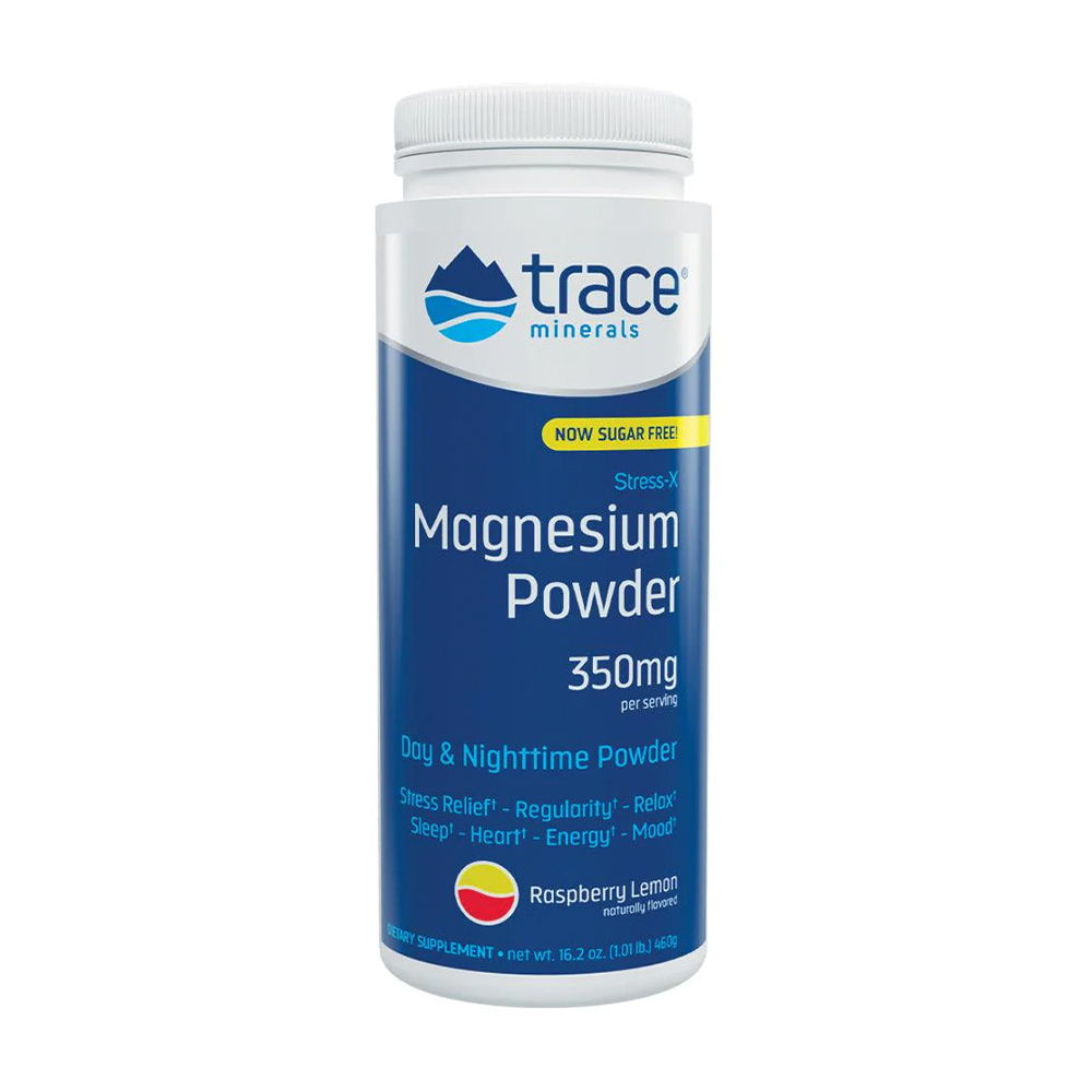 

Магній Trace Minerals Stress-X Magnesium Powder 350 мг, зі смаком малини та лимона, в порошку, 460 г