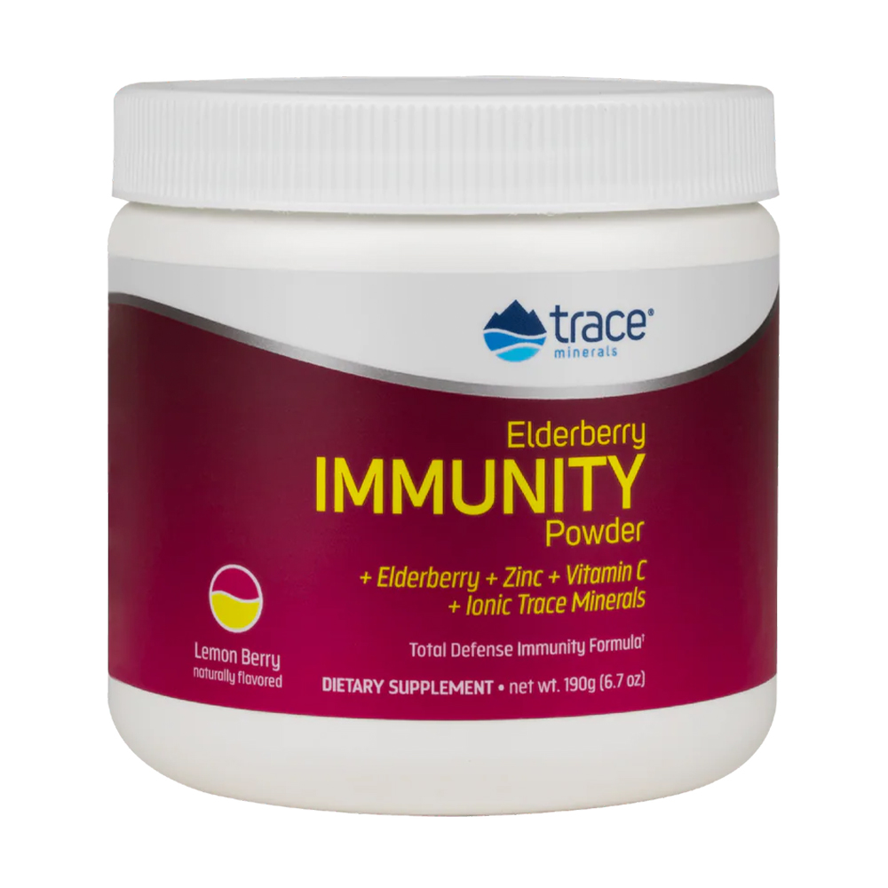 

Посилення імунітету з бузиною Trace Minerals Elderberry Immunity Powder зі смаком лимону та ягід, 190 г