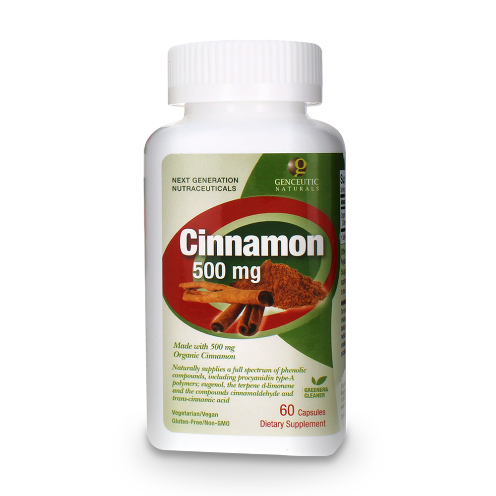 

Кориця Genceutic Naturals Cinnamon, 500 мг, 60 капсул