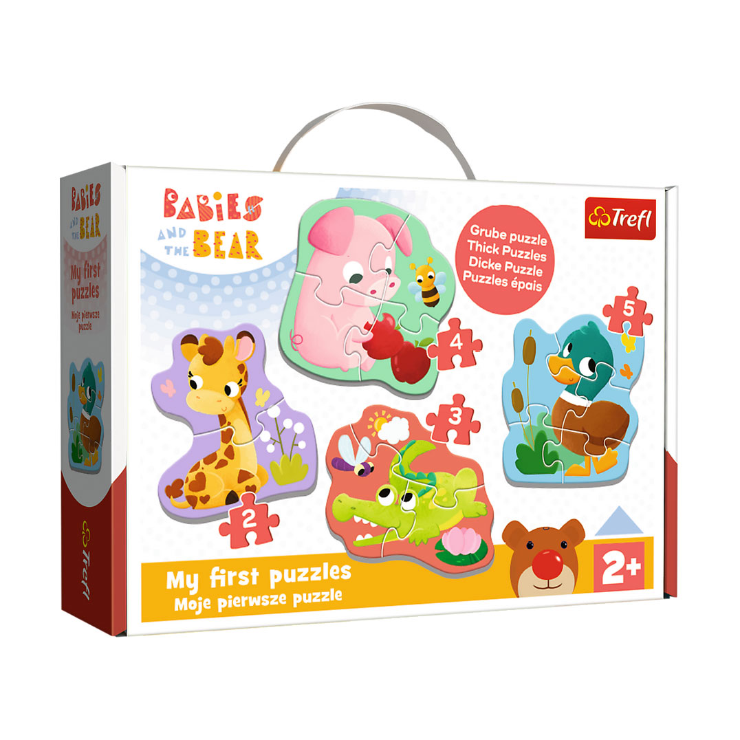 

Пазли Trefl Baby Classic Babies and the Bear, 26.7*18.7*6.2 см, від 2 років (36135)