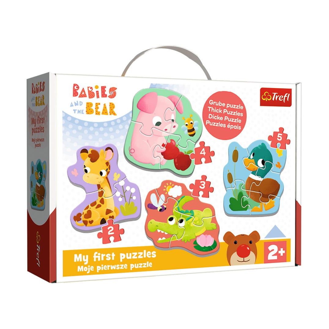 

Пазли Trefl Baby Classic Babies And The Bear, 26.7*18.7*6.2 см, від 2 років (36135)