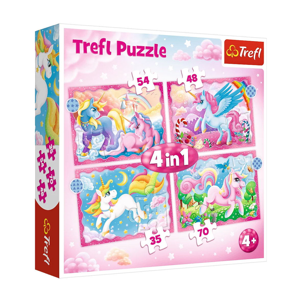 

Пазли 4 в 1 Trefl Unicorns and Magic, 28.5*20.5 см, від 4 років, 207 елементів (34389)