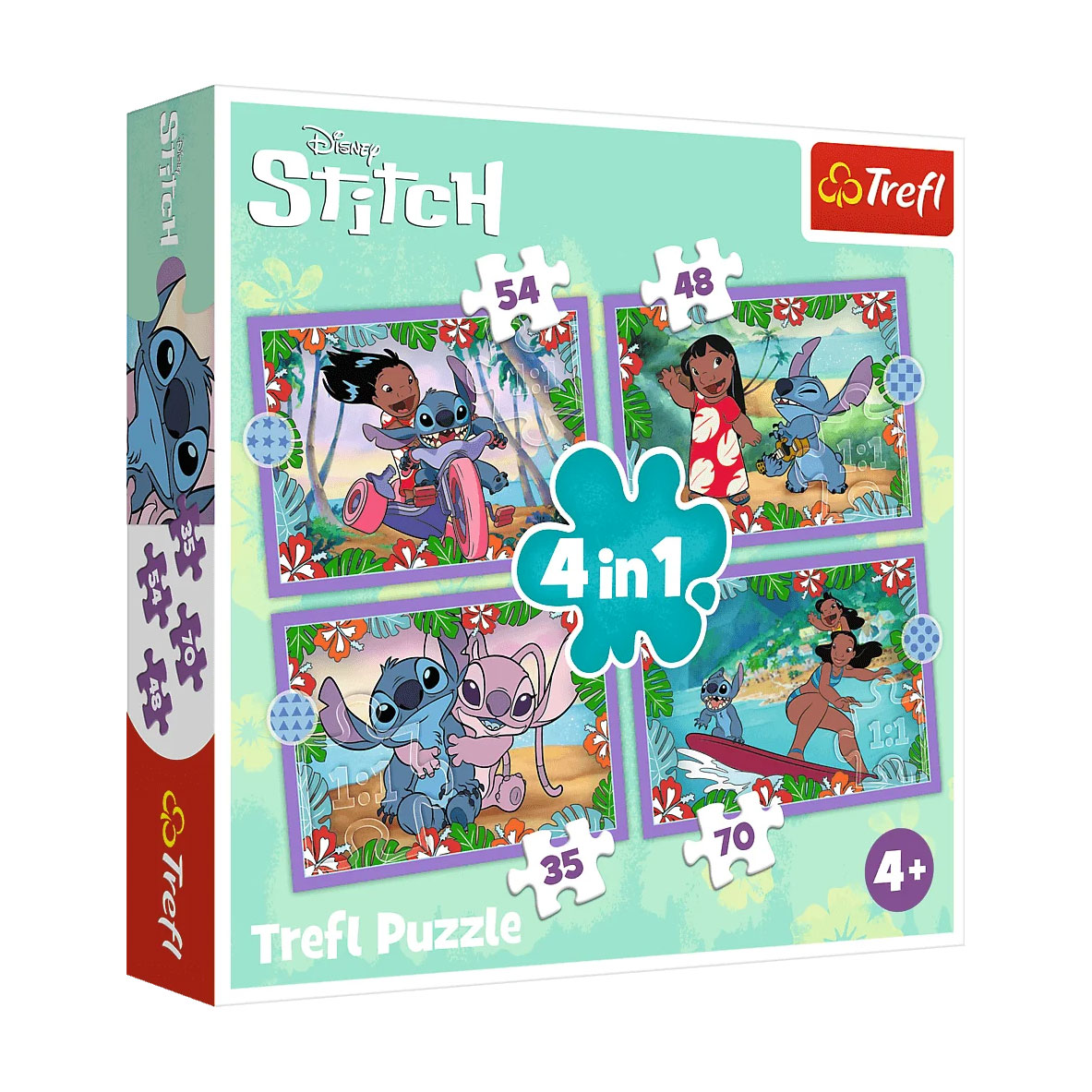 

Пазли 4 в 1 Trefl Disney Lilo & Stitch's Crazy Day, 28.5*20.5 см, від 4 років, 207 елементів (34633)