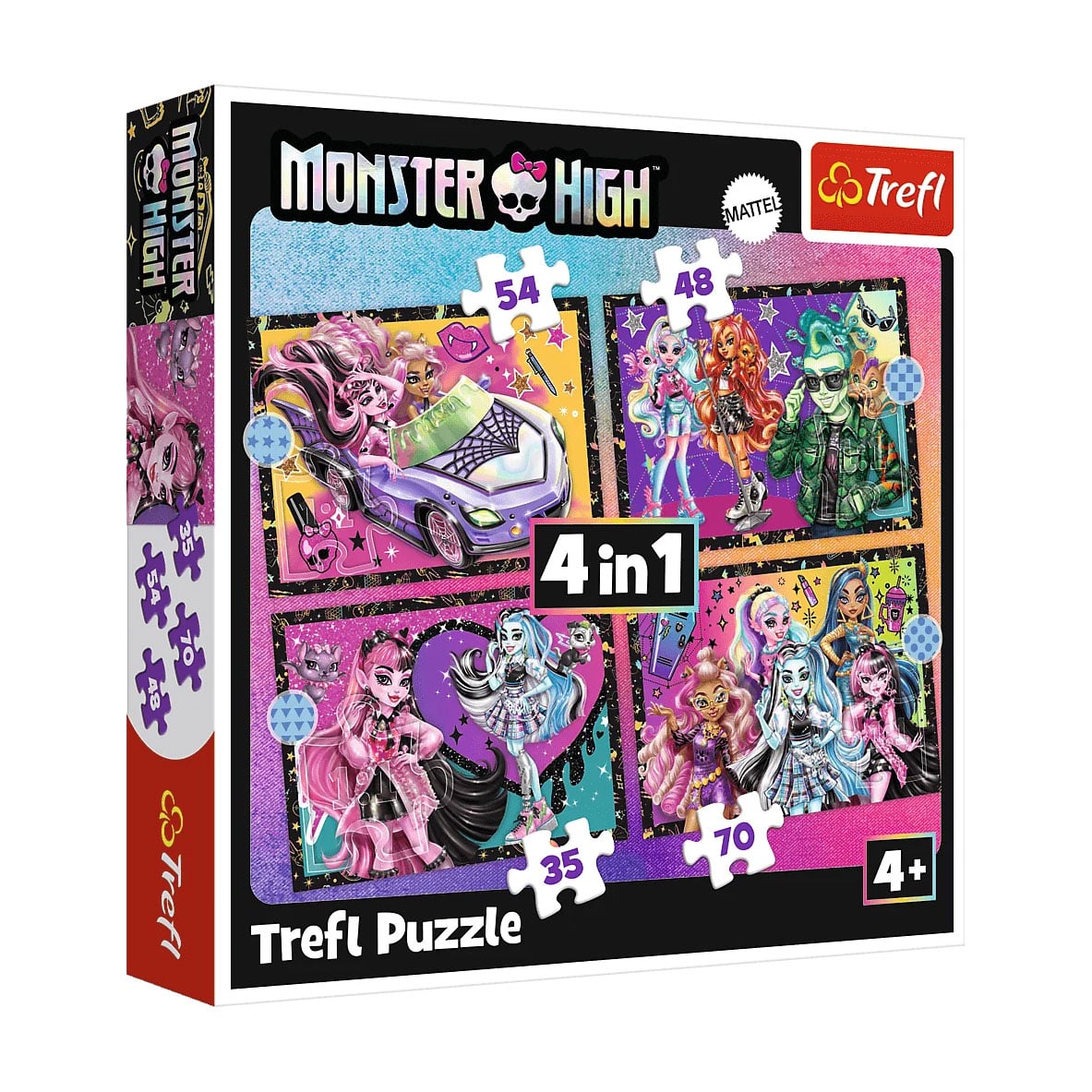 

Пазли 4 в 1 Trefl Mattel Monster High An Electrifying Day, 28.5*20.5 см, від 4 років, 207 елементів (34655)