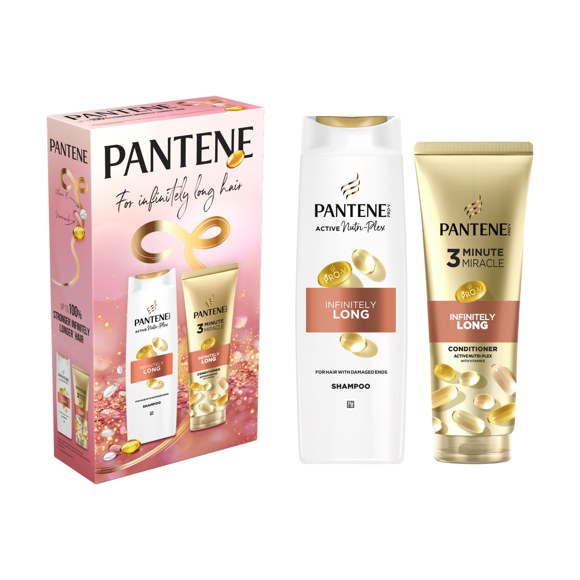 

Уцінка! Набір для миття волосся Pantene Pro-V Infinitely Long (шампунь, 400 мл + бальзам-ополіскувач Infinitely Long 3 Minute Miracle, 220 мл)
