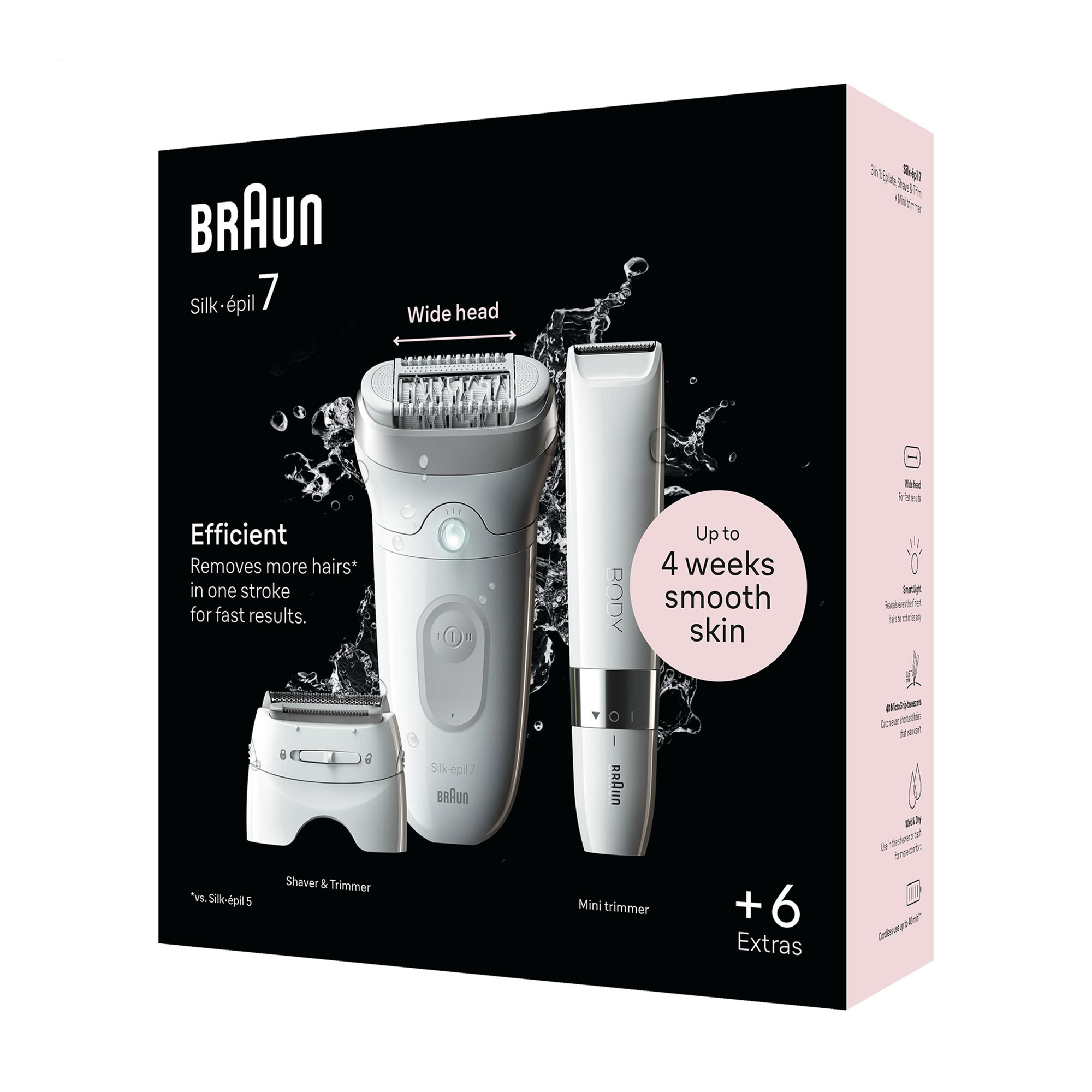 

Уцінка! Електричний епілятор Braun Silk-epil 7 SE 7-441 (бікіні-тример, 1 шт + бритвенна голівка, 1 шт + насадка, 1 шт + тример, 1 шт)