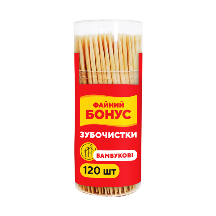 

Зубочистки бамбукові ФАЙНИЙ БОНУС, 120 шт