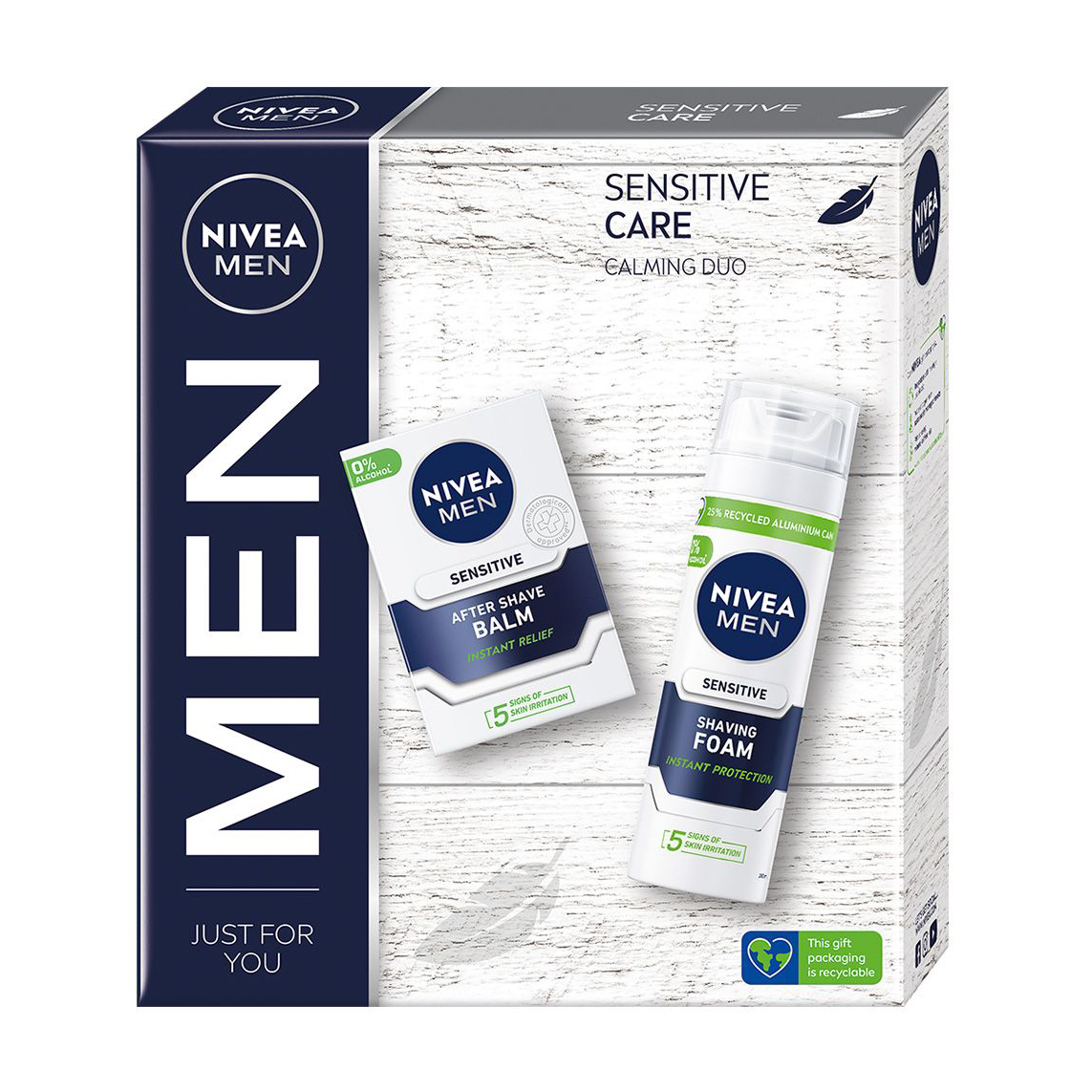 

Подарунковий набір чоловічий NIVEA MEN Sensitive Care (бальзам після гоління, 100 мл + піна для гоління, 200 мл)