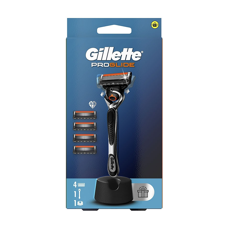

Уцінка! Станок для гоління Gillette Fusion 5 Proglide чоловічий, з 4 змінними картриджами + підставка