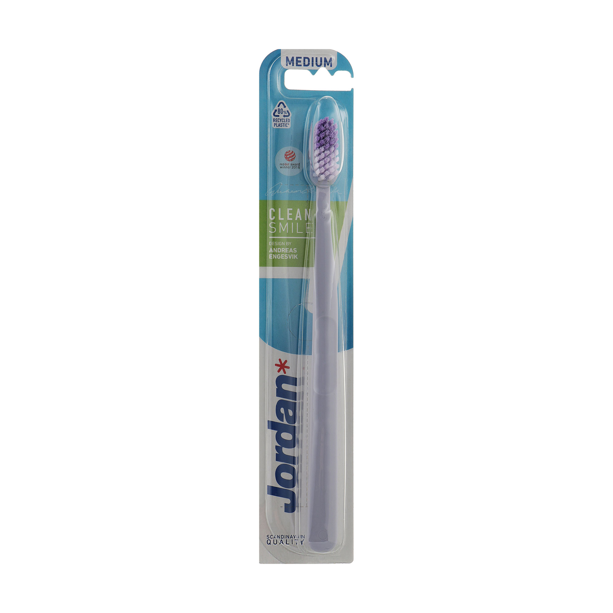 

Зубна щітка Jordan Clean Smile середньої жорсткості, бузкова, 1 шт
