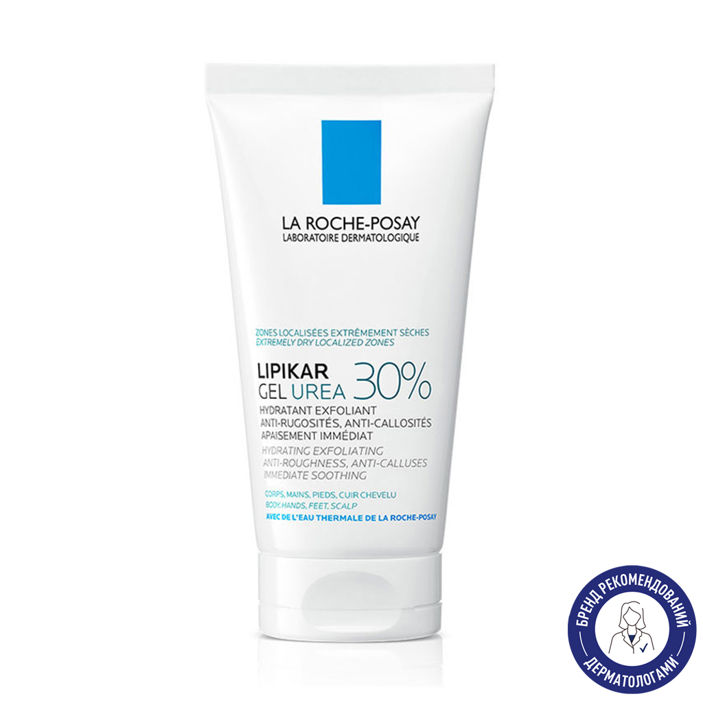 

Відлущувальний зволожувальний гель локальної дії La Roche-Posay Lipikar Gel Urea 30% для дуже сухих, загрубілих ділянок шкіри, з сечовиною, 50 мл