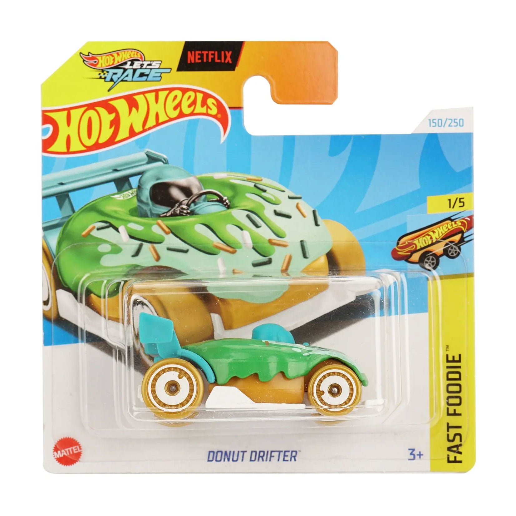 

Базовий автомобіль Hot Wheels Donut Drifter, зелений, від 3 років, 11*3.5*11 см (5785)