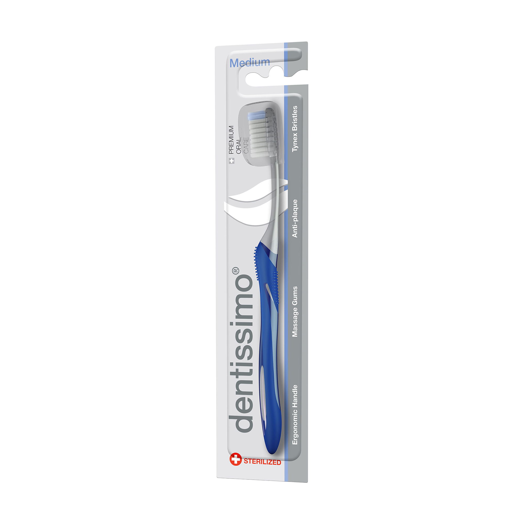 

Зубна щітка Dentissimo Medium синя, середньої жорсткості, 1 шт