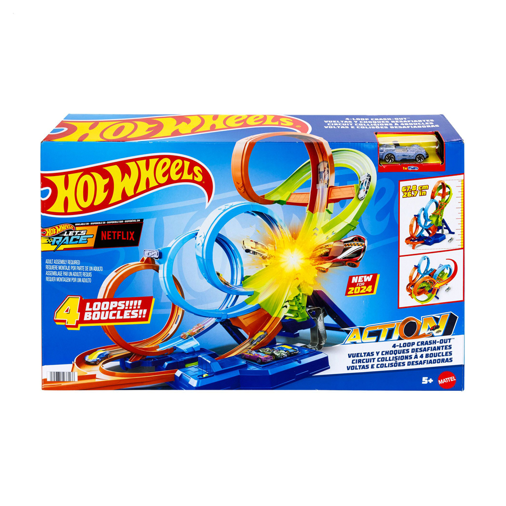 

Автомобільний трек Hot Wheels City Шалені віражі та петлі, від 5 років, 32.8*55.5*11.3 см (HXR70)