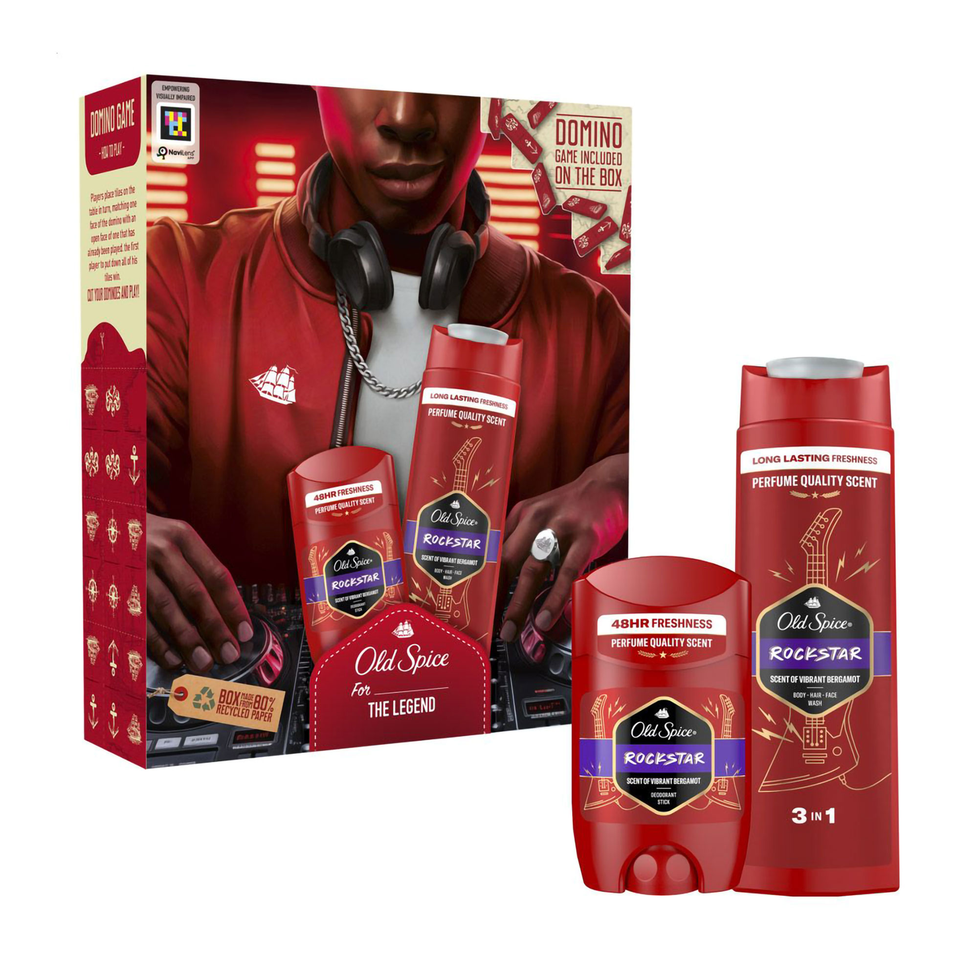 

Чоловічий набір для тіла OLD SPICE Rockstar (дезодорант, 50 мл + шампунь-гель, 400 мл)