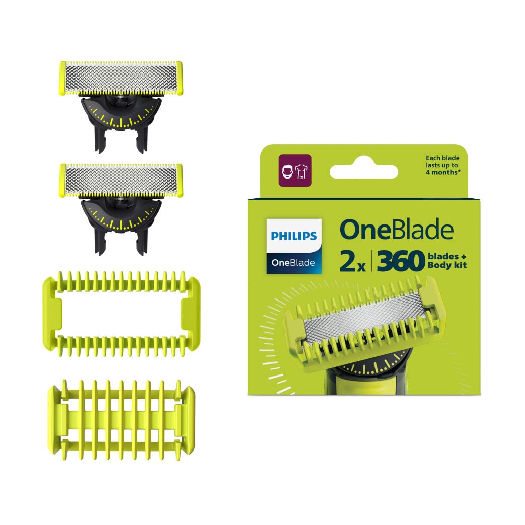 

Змінні леза Philips OneBlade 360 Blades + Body Kit з насадками для тіла, 2 шт (QP624/50)