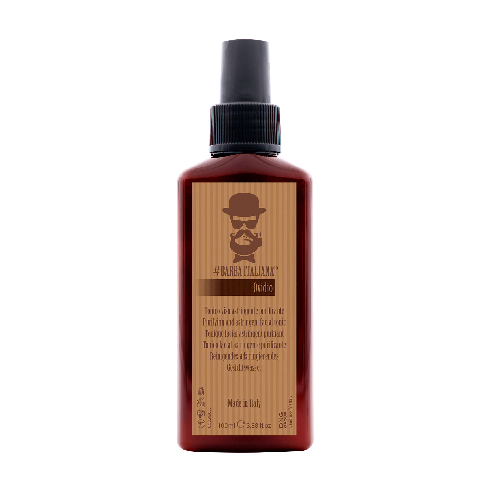 Чоловічий тонік для обличчя Barba Italiana Ovidio Purifying And Astringent Facial Tonic, 100 мл