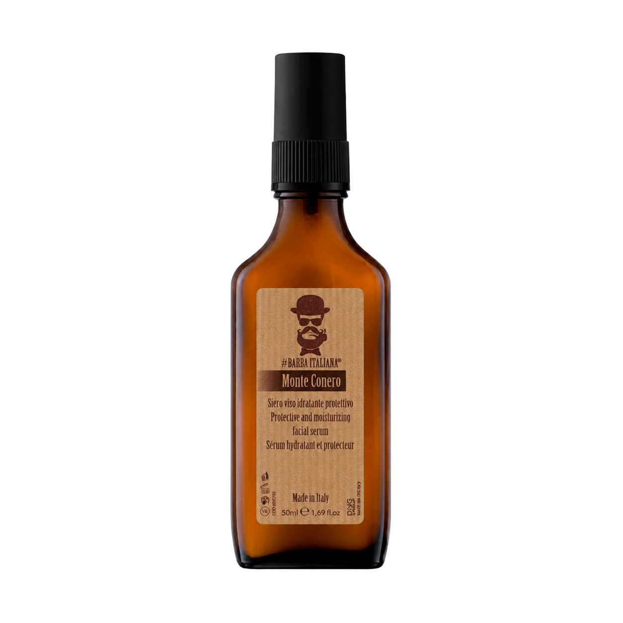 Чоловіча захисна та зволожувальна сироватка для обличчя Barba Italiana Monte Conero Protective And Moisturizing Facial Serum, 50 мл