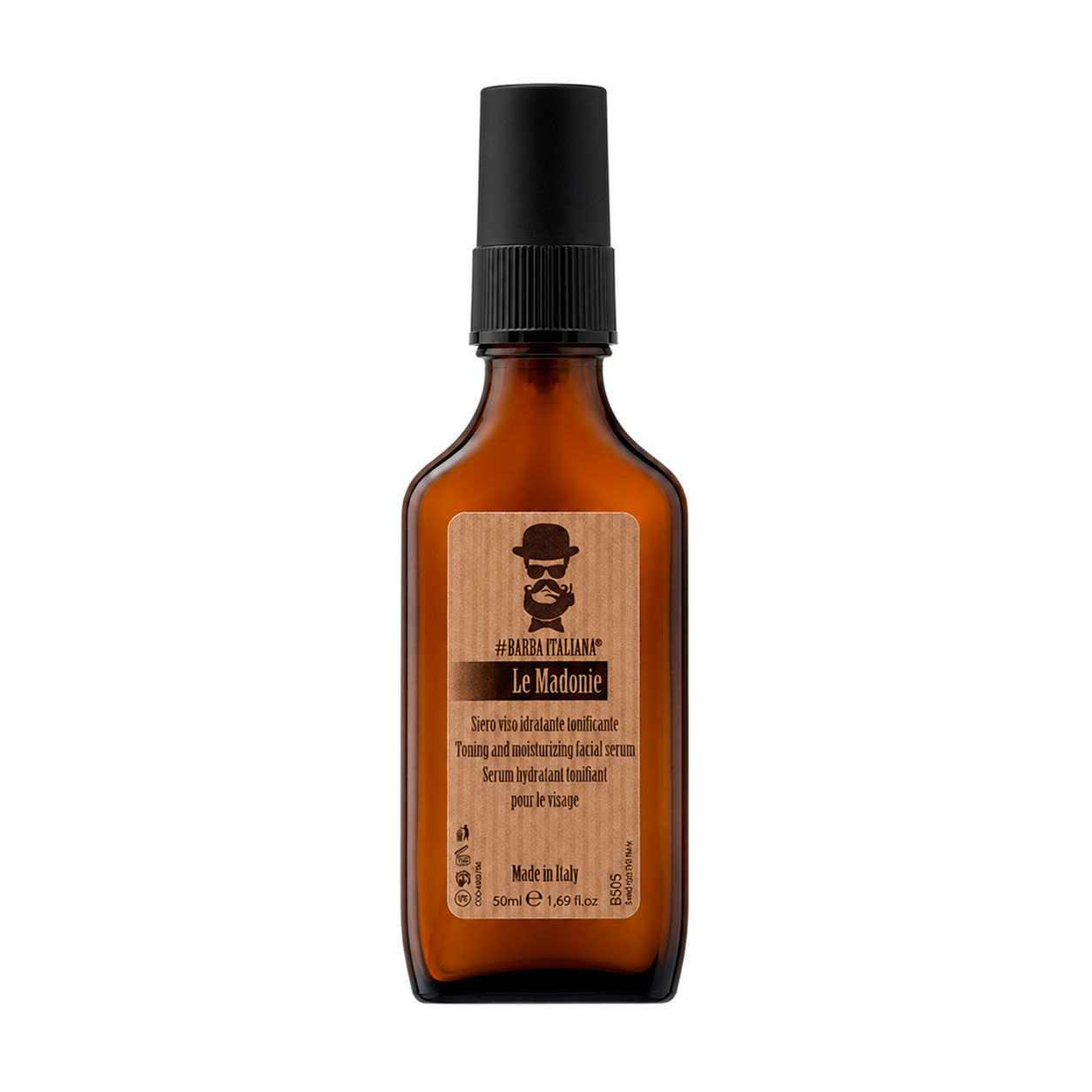 Чоловіча живильна та зволожувальна сироватка для обличчя Barba Italiana Le Madonie Toning And Moisturizing Facial Serum, 50 мл