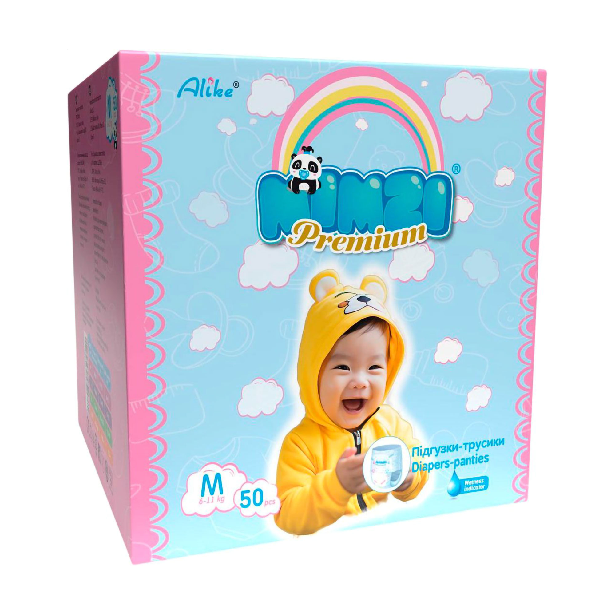 

Дитячі підгузки-трусики Mimzi розмір M (6-11 кг), 50 шт