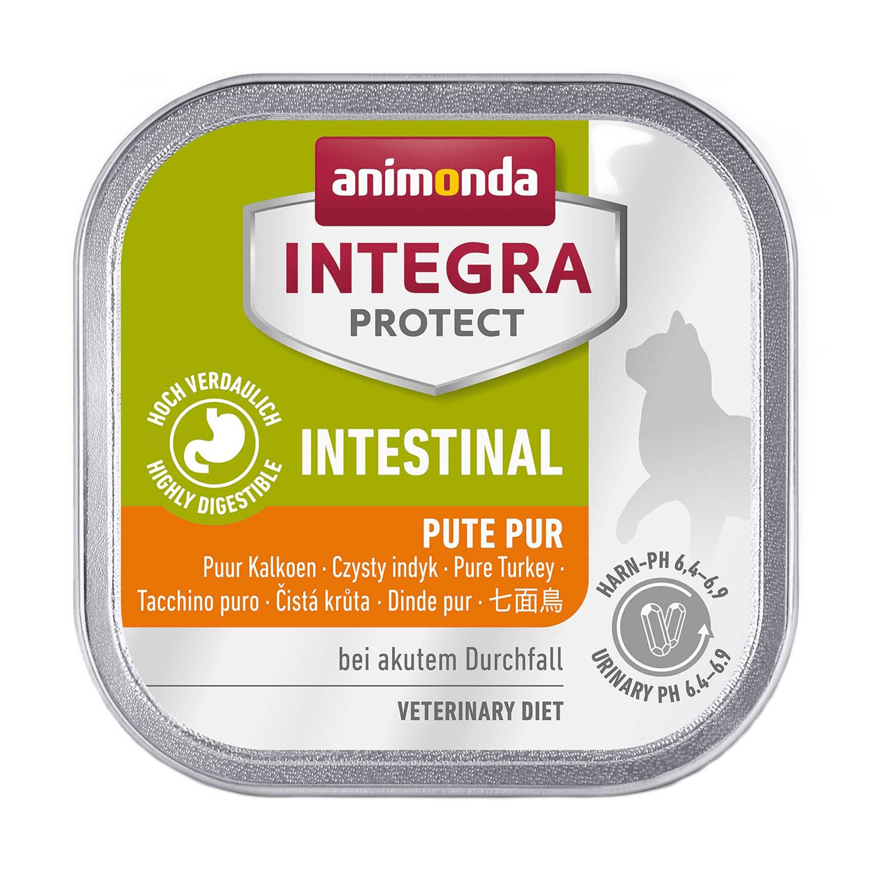 

Вологий корм для котів Animonda Integra Protect Intestinal Pure Turkey при порушенні шлунково-кишкового тракту, з індичкою, 100 г