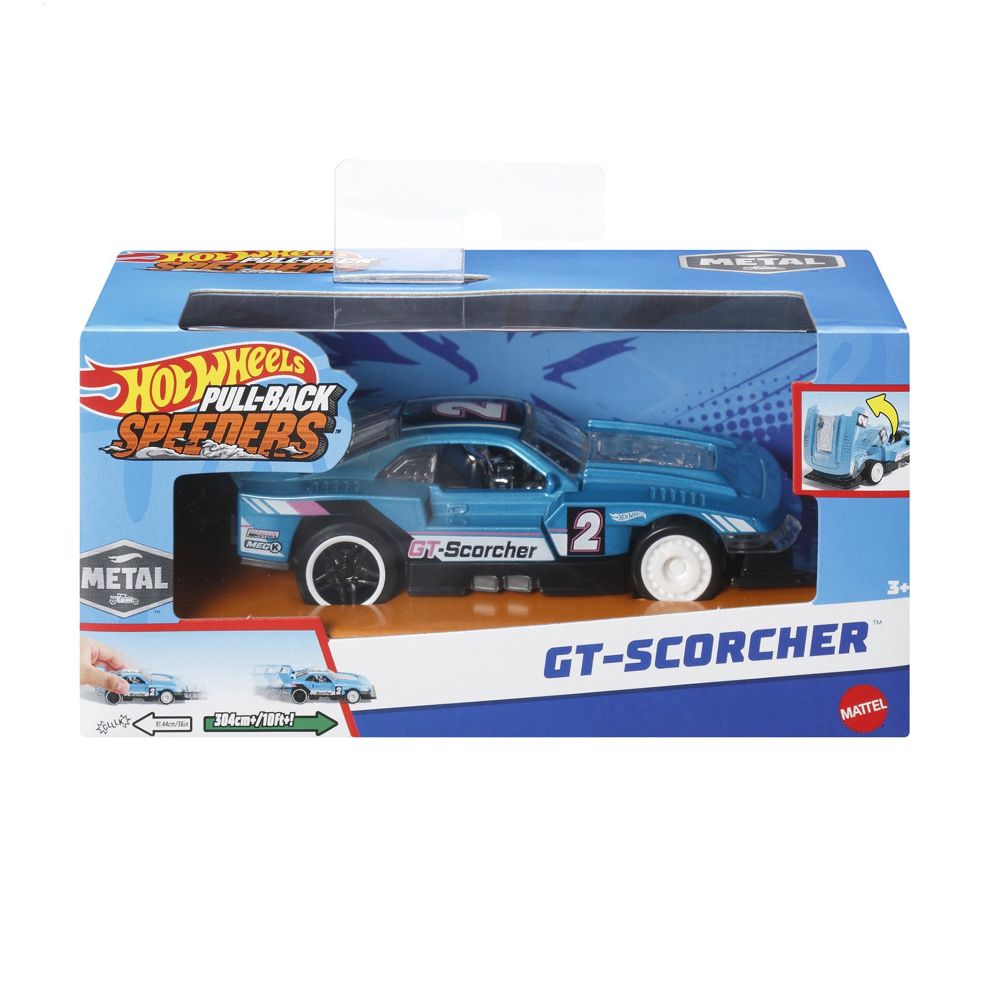 

Інерційна автомодель Hot Wheels Pull-Back Speeders GT-Scorcher, блакитний, від 3 років, 8*16*8 см (HPR70)